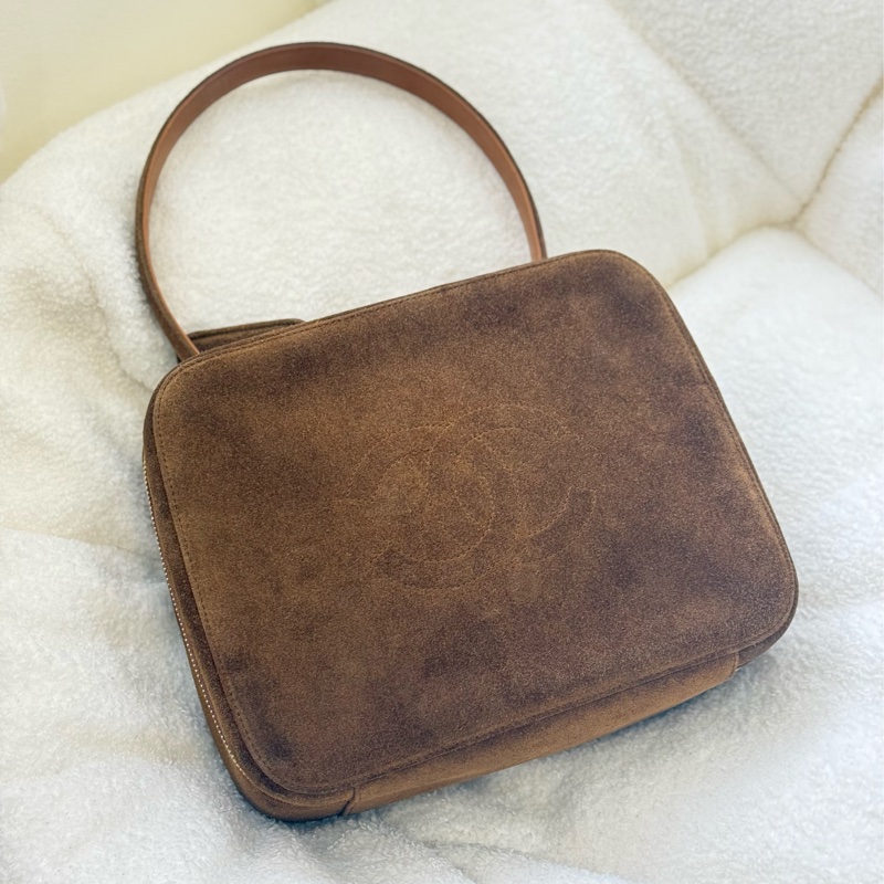 Chanel Taddy麂皮盒子包手提包 Plume Mini-4