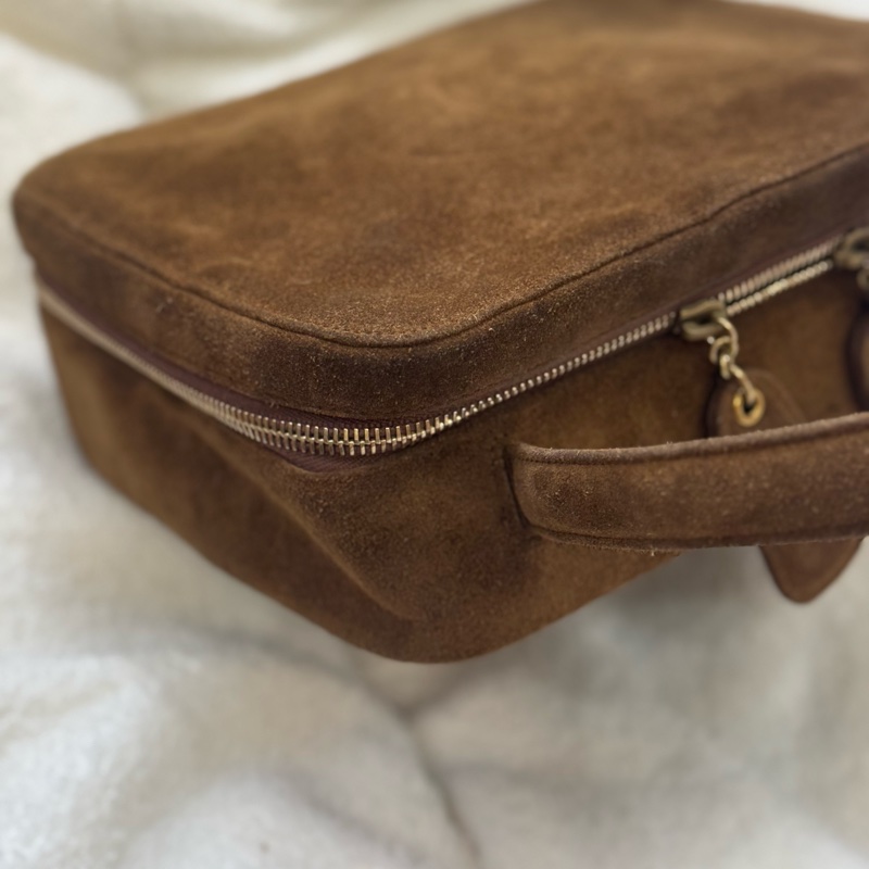 Chanel Taddy麂皮盒子包手提包 Plume Mini-7