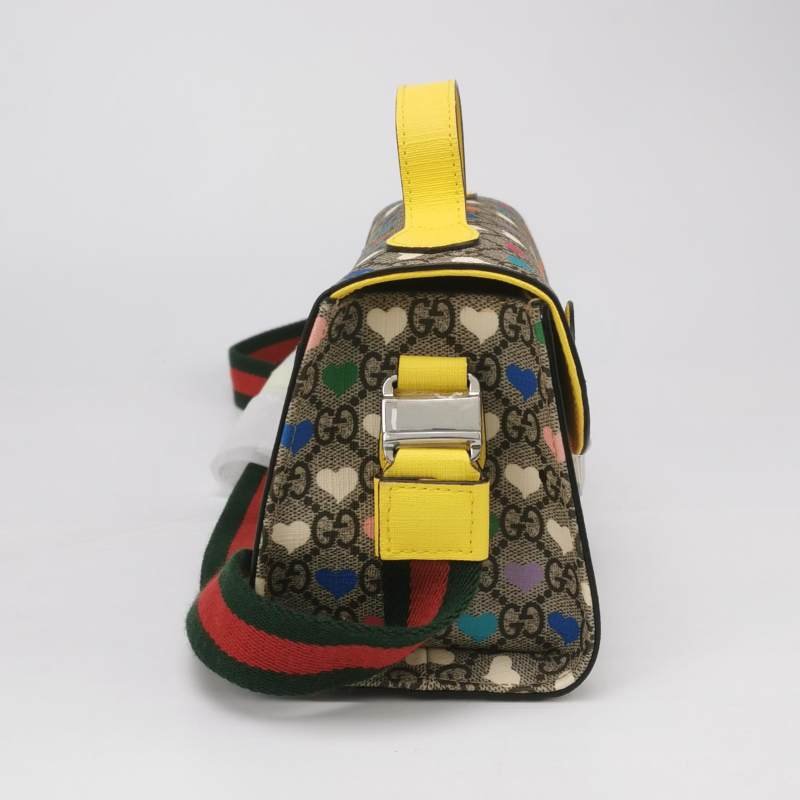 Gucci 牛皮雙G印花翻蓋單肩包-3