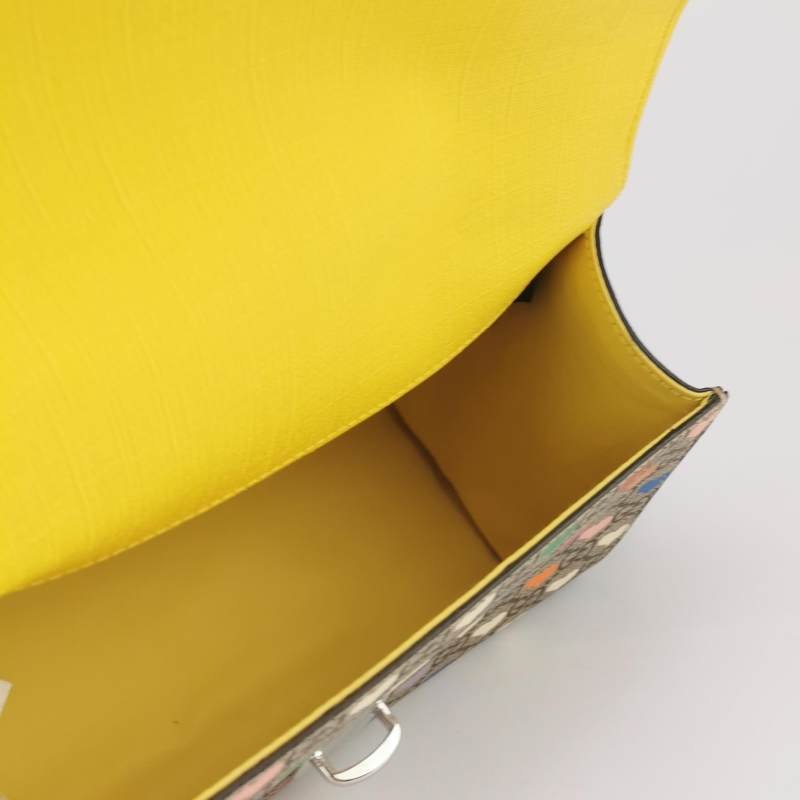 Gucci 牛皮雙G印花翻蓋單肩包-6