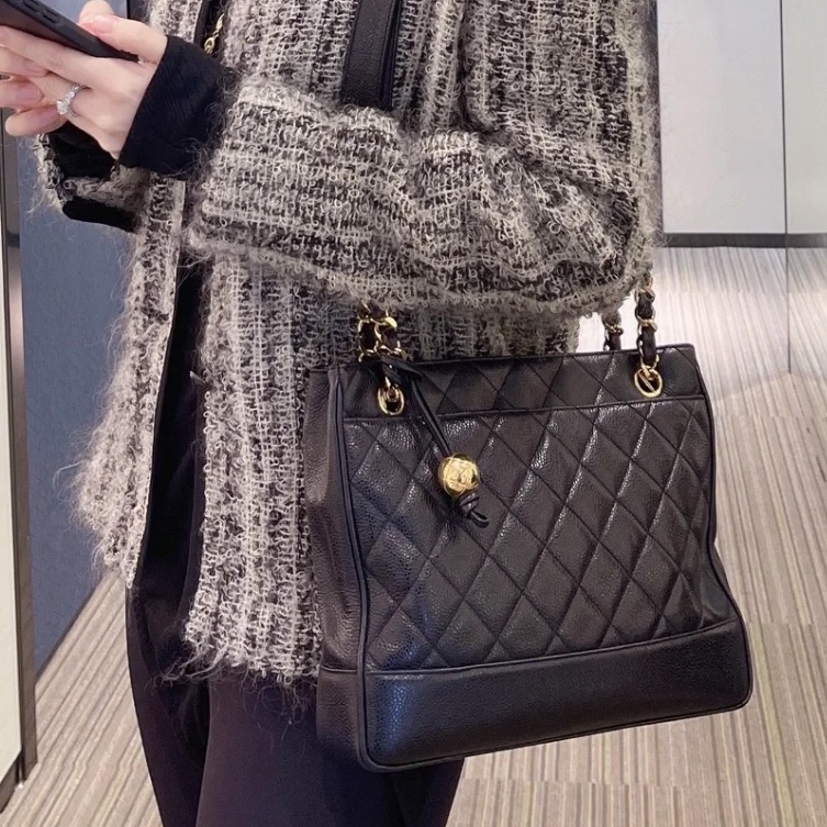 【95新✨ 全網最低價！】Chanel 菱格紋金球Tote（下單前先詢問庫存❗️）-2