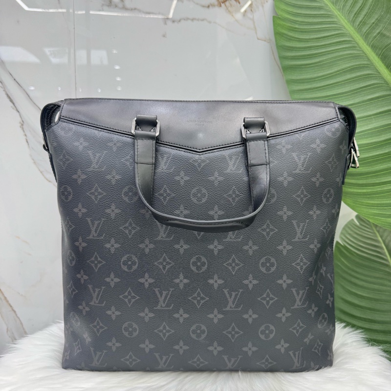 98新路易威登/Louis Vuitton黑色老花公文包手提包 編碼16 經典黑灰老花低調又高級 商務場合自帶氣場 大容量設計 電腦、文件、筆記本都能輕鬆收納，尺寸34x10x35cm-0