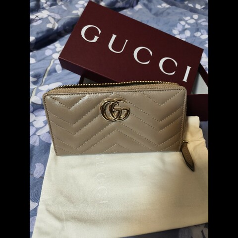 GUCCI-奶茶色長夾