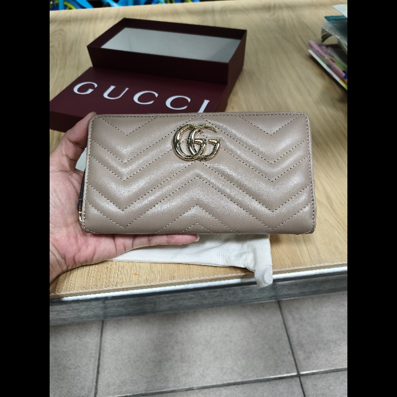 GUCCI-奶茶色長夾-0