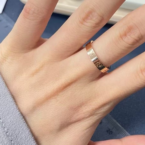 Cartier玫瑰金LOVE系列窄版戒指 金重2.9g48號 98新