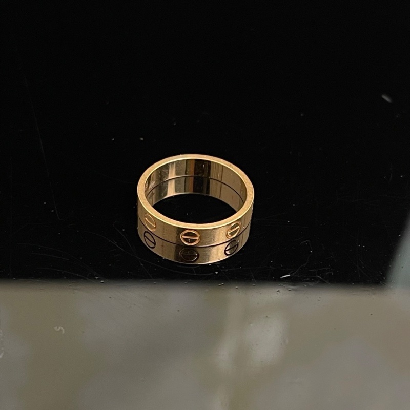 Cartier玫瑰金LOVE系列窄版戒指 金重2.9g48號 98新-1