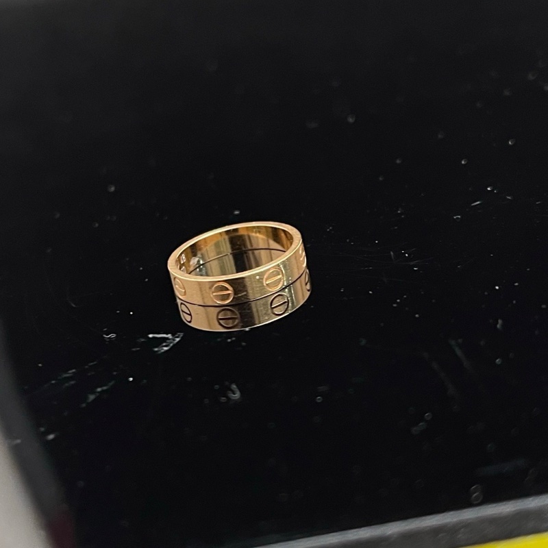 Cartier玫瑰金LOVE系列窄版戒指 金重2.9g48號 98新-2