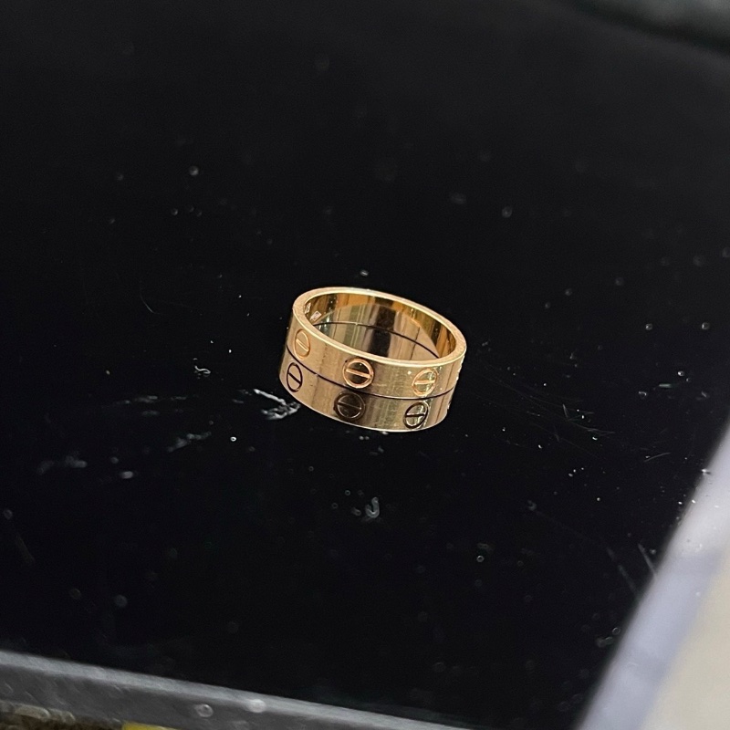 Cartier玫瑰金LOVE系列窄版戒指 金重2.9g48號 98新-3