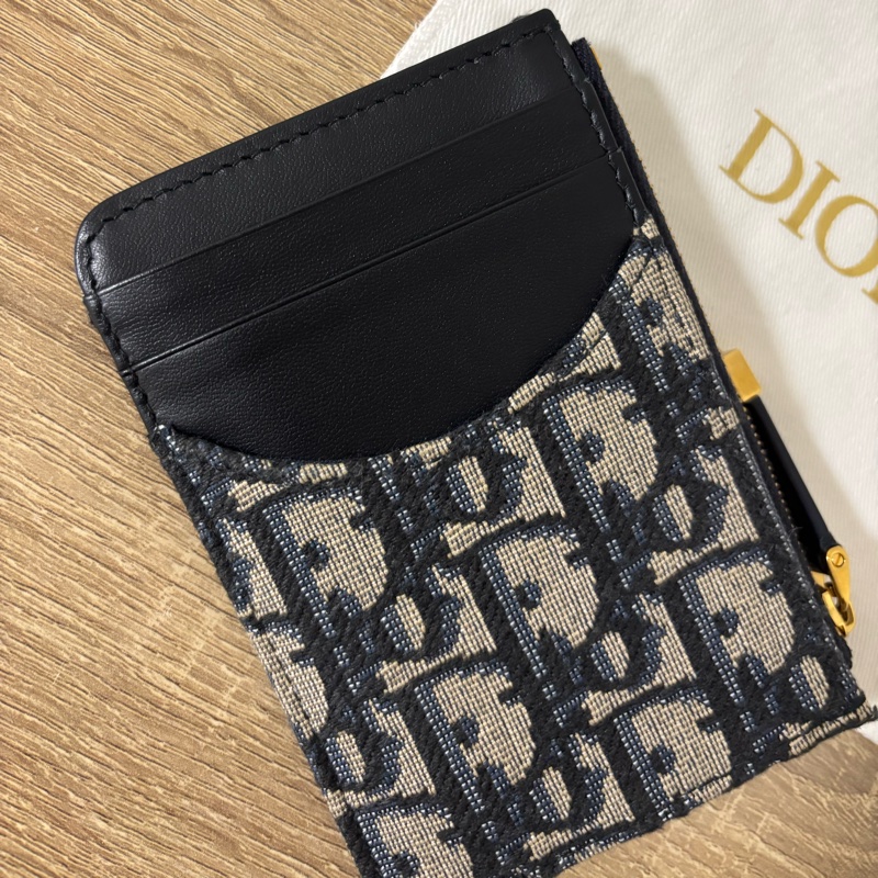 Dior 30 montaigne 老花牛皮拉鏈卡片夾/零錢夾-2