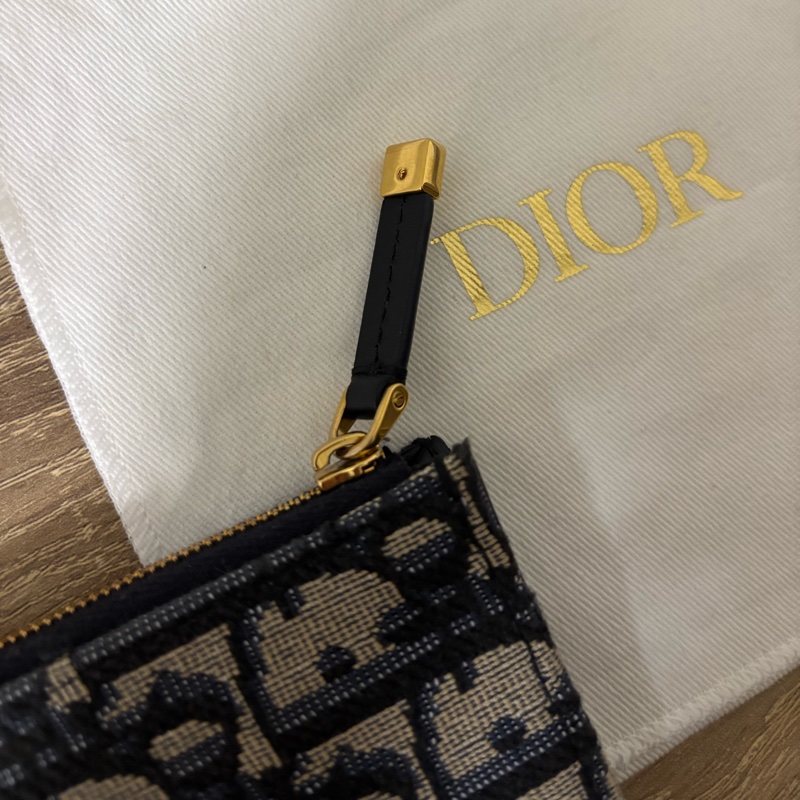 Dior 30 montaigne 老花牛皮拉鏈卡片夾/零錢夾-4