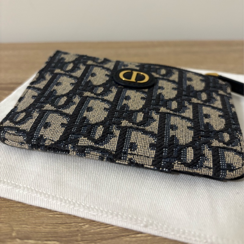 Dior 30 montaigne 老花牛皮拉鏈卡片夾/零錢夾-12