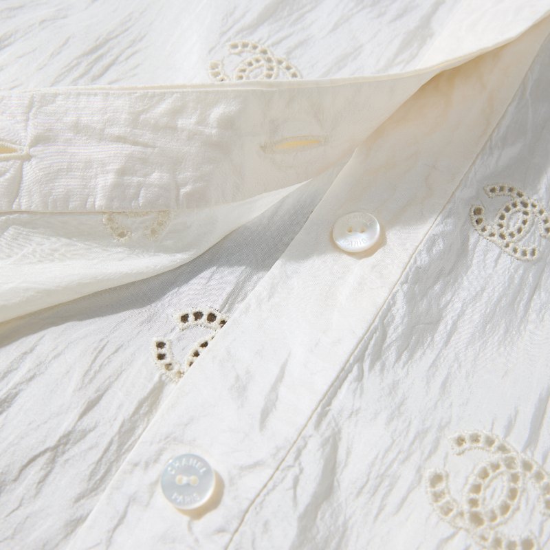 ❤️CHANEL 100%真絲 優雅無袖上衣 cc logo裝飾-4