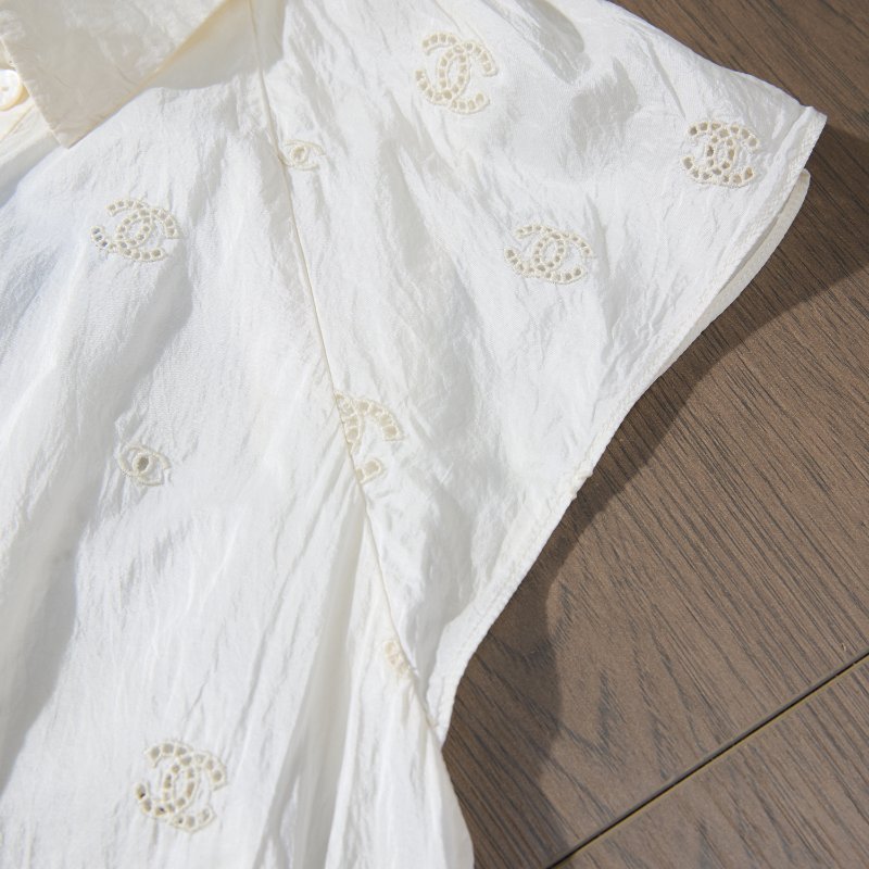 ❤️CHANEL 100%真絲 優雅無袖上衣 cc logo裝飾-5