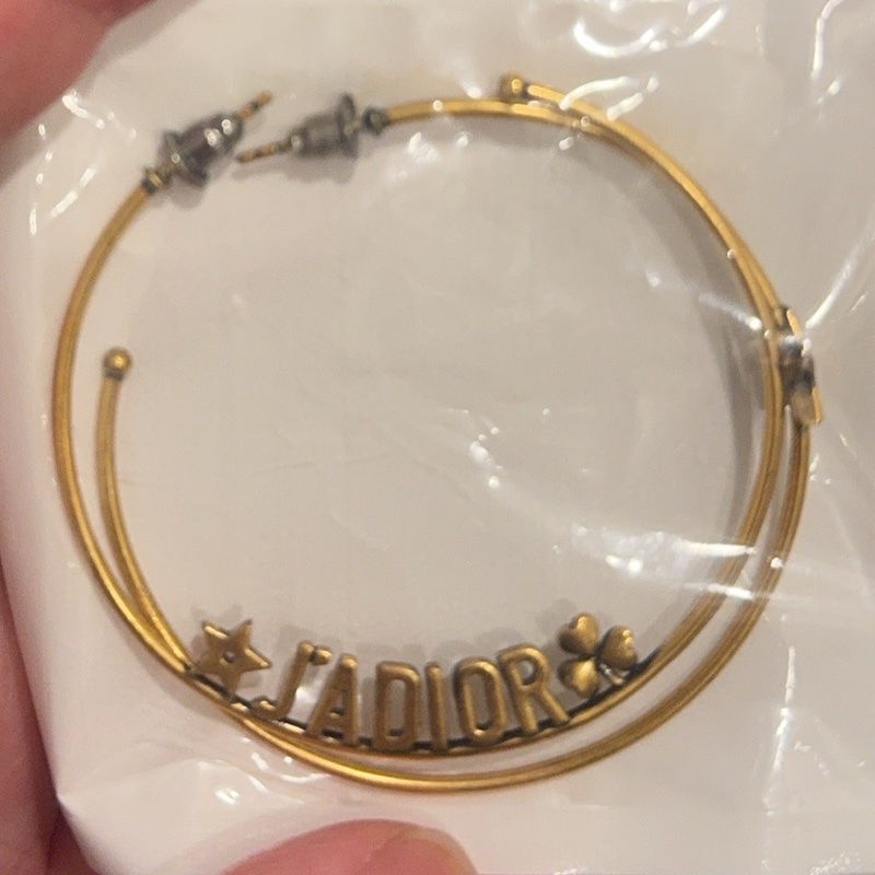 Gucci雙G 925純銀。Dior J’A DIOR鍍金復古大圈-6