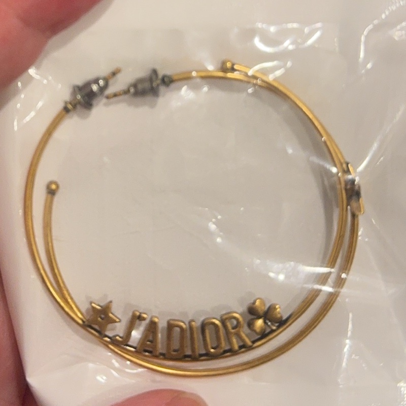 Gucci雙G 925純銀。Dior J’A DIOR鍍金復古大圈-8