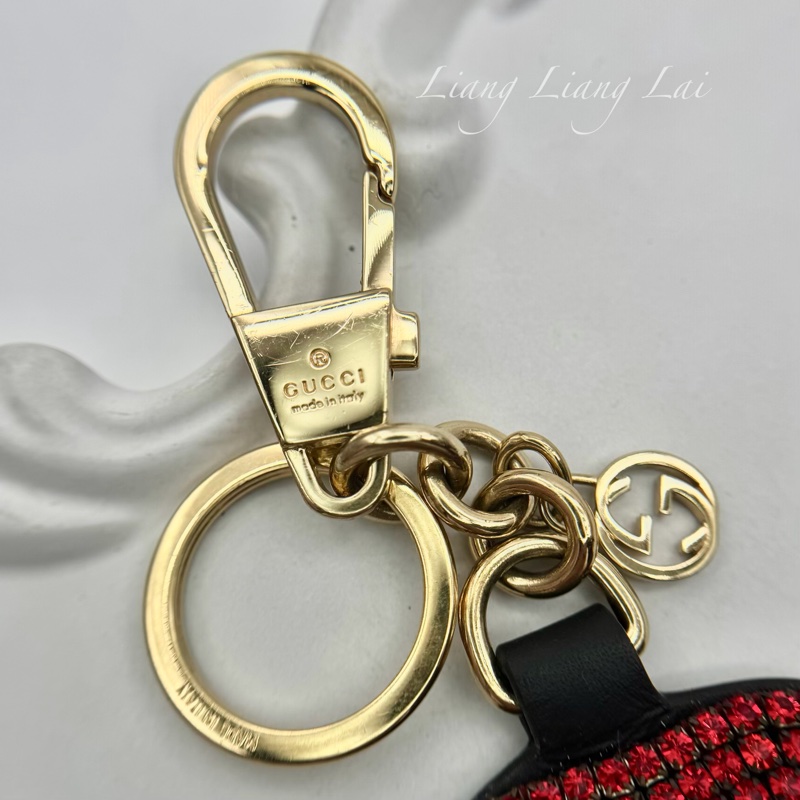 GUCCI 水鑽紅唇造型鑰匙圈-7