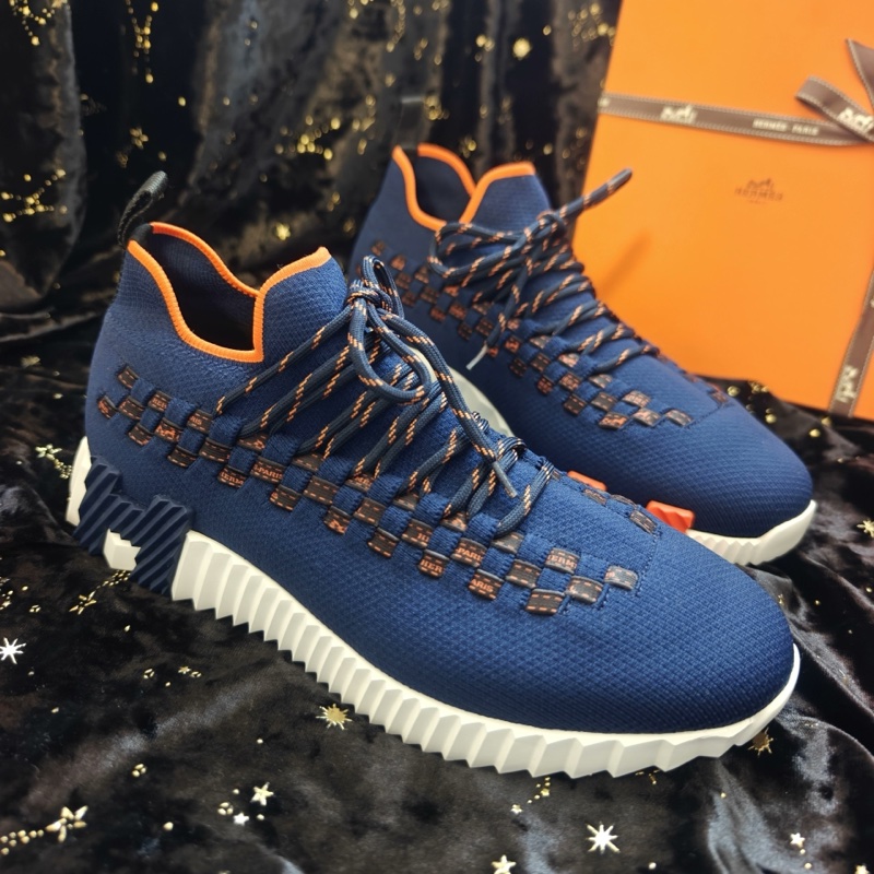 Hermes針織運動鞋愛馬仕深藍色Flex編織運動鞋 40.5碼-0