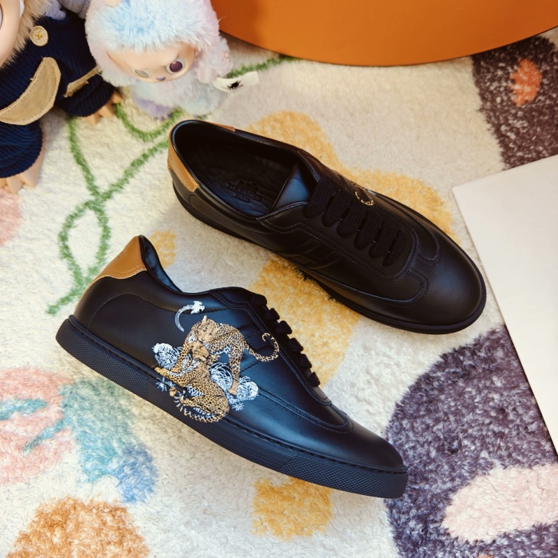 Hermes休閒鞋愛馬仕Quicker黑色板鞋叢林之愛印花38碼-2