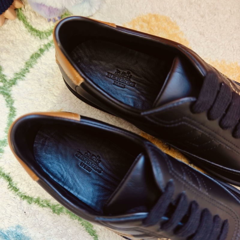 Hermes休閒鞋愛馬仕Quicker黑色板鞋叢林之愛印花38碼-3