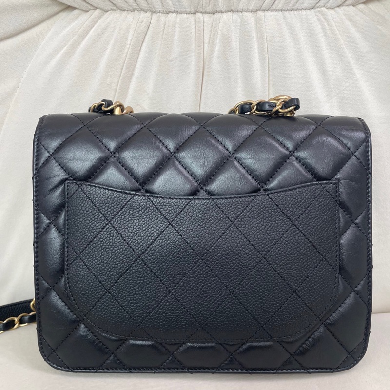 chanel/香奈兒黑金孟買郵差包 28開有卡有標 附件：塵袋-2