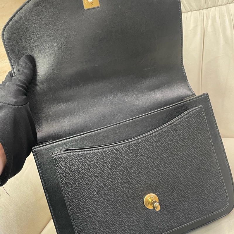 chanel/香奈兒黑金孟買郵差包 28開有卡有標 附件：塵袋-6