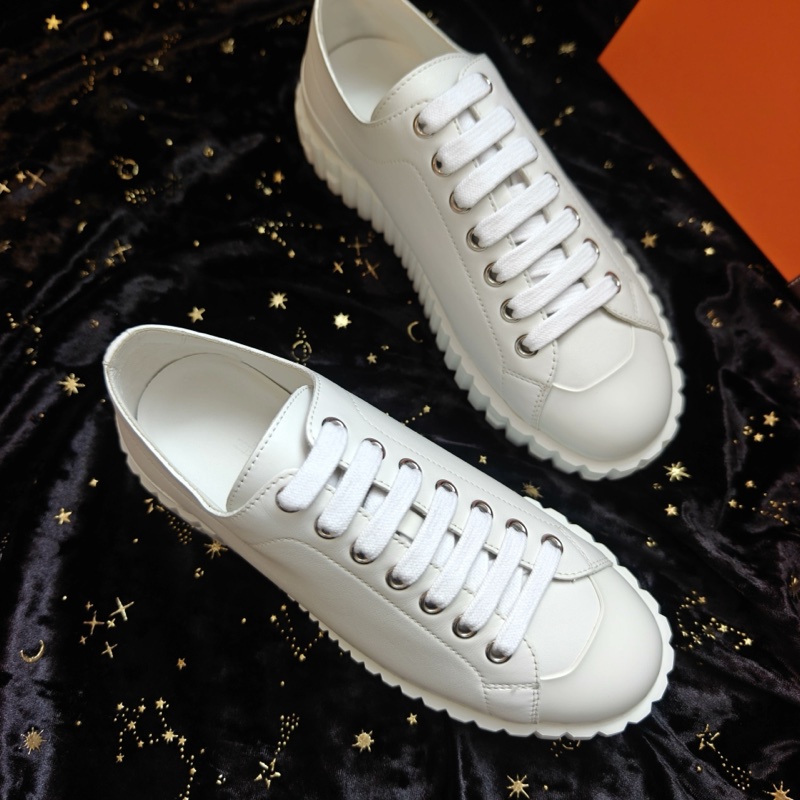 Hermes休閒鞋愛馬仕Cross純白色餅乾鞋 35.5碼-1