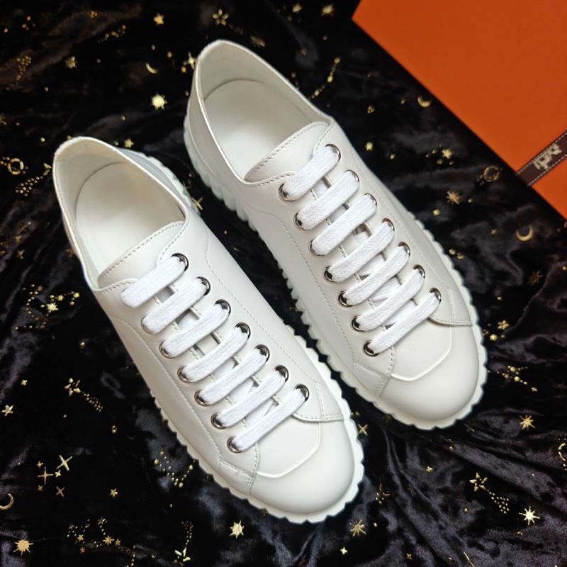 Hermes休閒鞋愛馬仕Cross純白色餅乾鞋 35.5碼-3