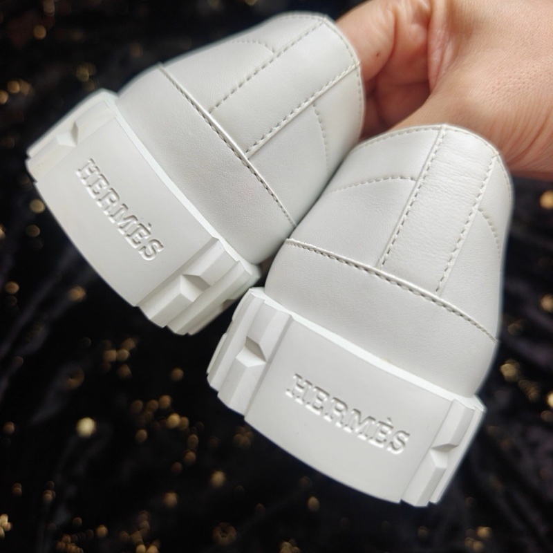 Hermes休閒鞋愛馬仕Cross純白色餅乾鞋 35.5碼-4