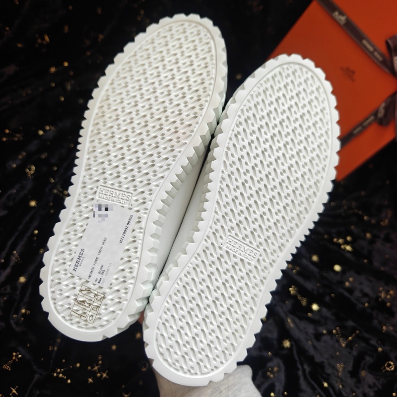 Hermes休閒鞋愛馬仕Cross純白色餅乾鞋 35.5碼-5