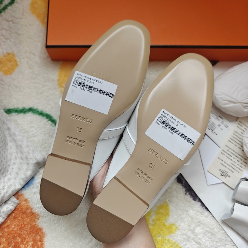 Hermes穆勒鞋愛馬仕OZ白色Kelly扣 35碼-5