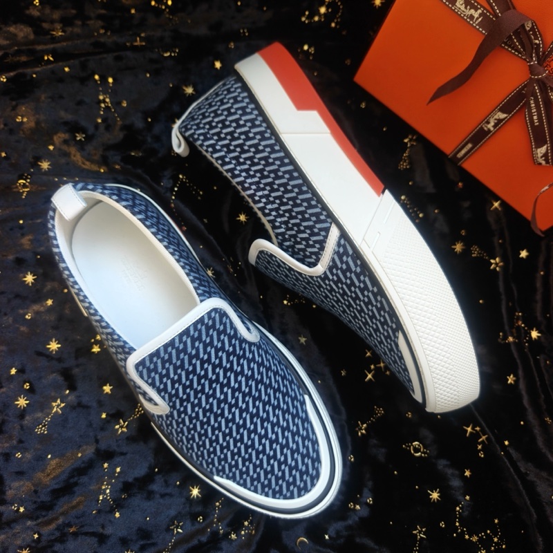 Hermes休閒鞋愛馬仕藍色斜紋H一腳蹬 休閒鞋 41碼-0