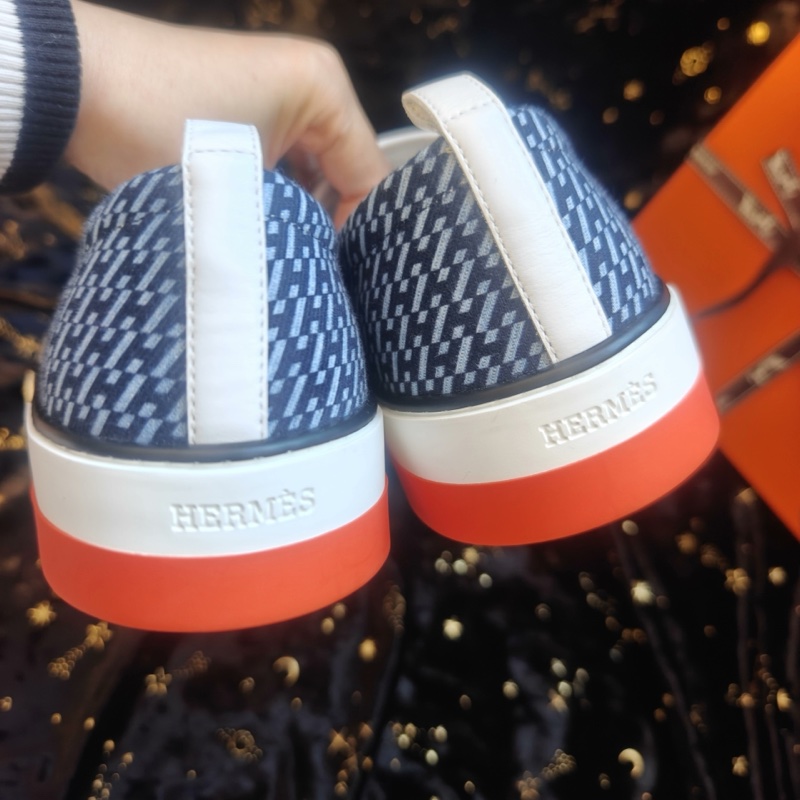 Hermes休閒鞋愛馬仕藍色斜紋H一腳蹬 休閒鞋 41碼-7