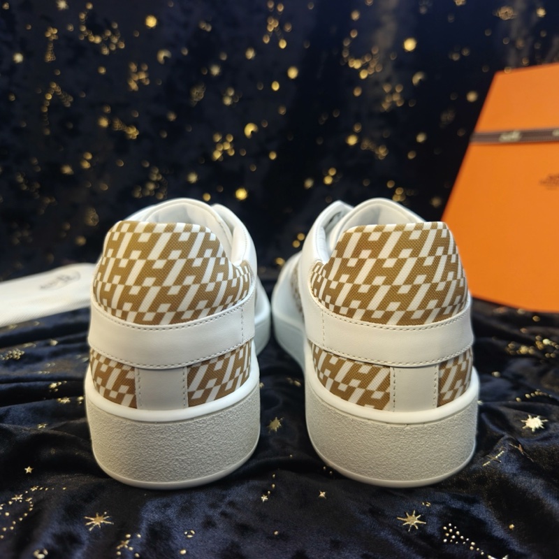 Hermes男鞋Free愛馬仕特價白色斜紋H低幫板鞋 40.5碼-5