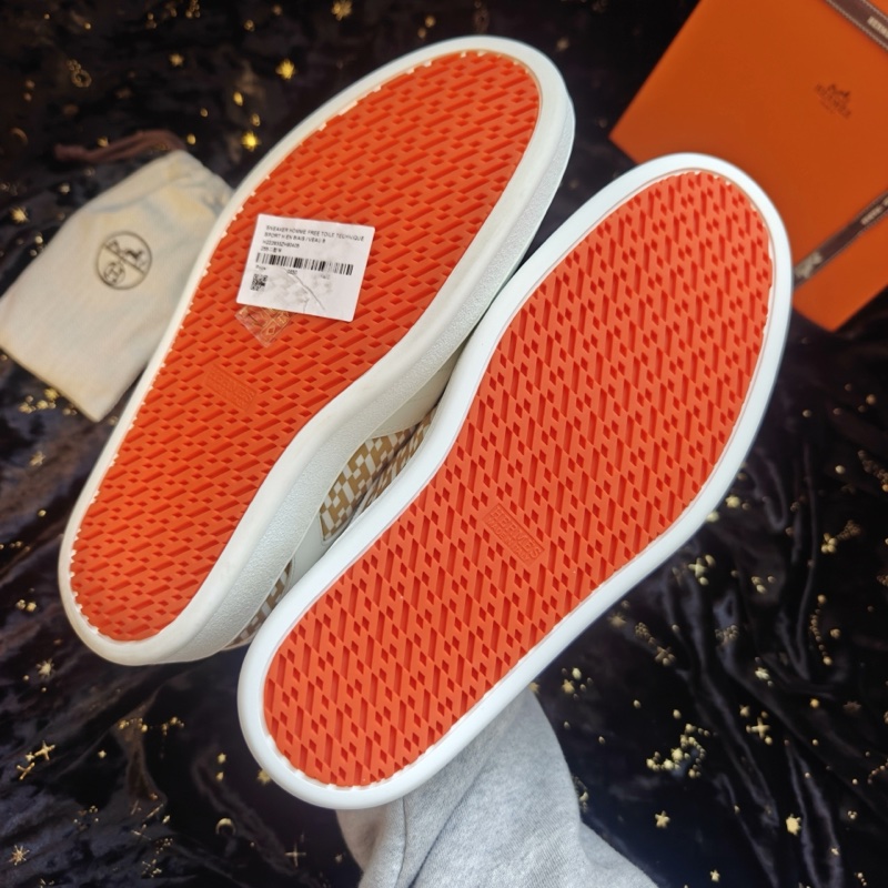 Hermes男鞋Free愛馬仕特價白色斜紋H低幫板鞋 40.5碼-6