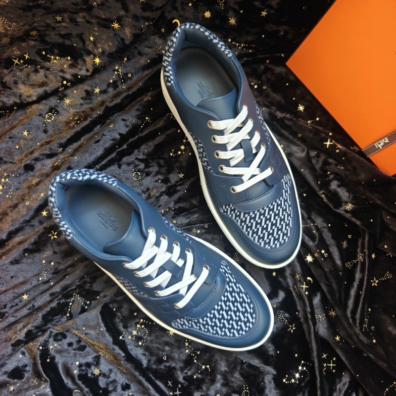 Hermes休閒鞋愛馬仕Free藍色斜紋H帆布拼皮 41碼-1