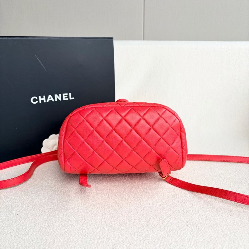 Chanel薩爾茨堡後背包紅色金扣 羊皮20*26*12 98新配件塵袋-5