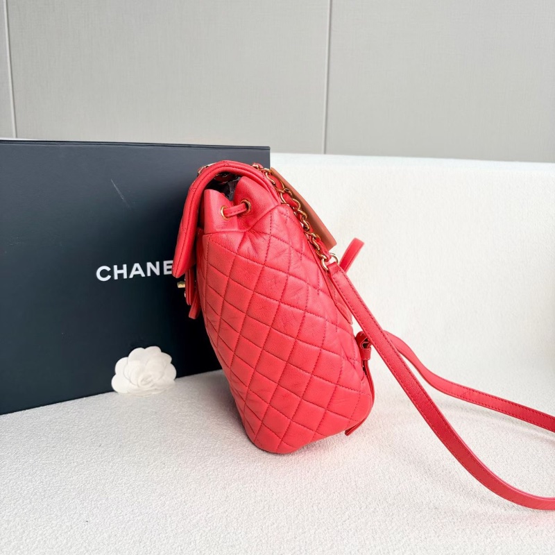Chanel薩爾茨堡後背包紅色金扣 羊皮20*26*12 98新配件塵袋-7