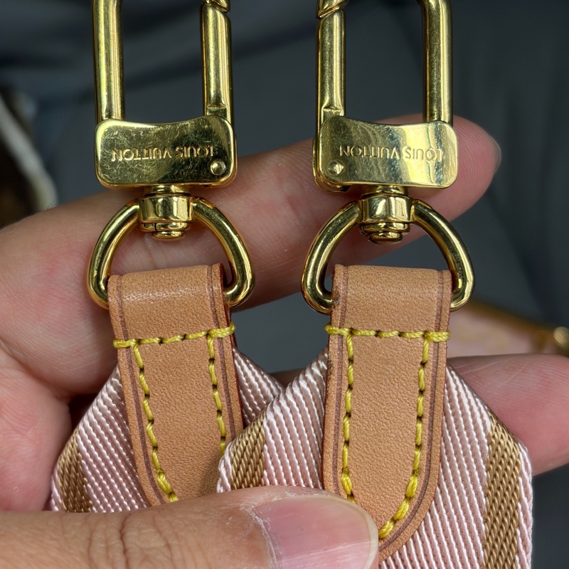 LouisVuitton路易威登 老花五合一 粉肩帶 無附件-3