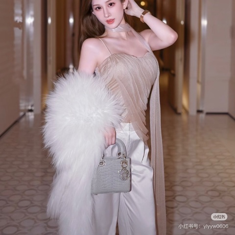 Dior鑽扣鰐魚皮三格黛妃 灰色 金扣 17*14*5 99新購證 塵袋肩帶 保卡