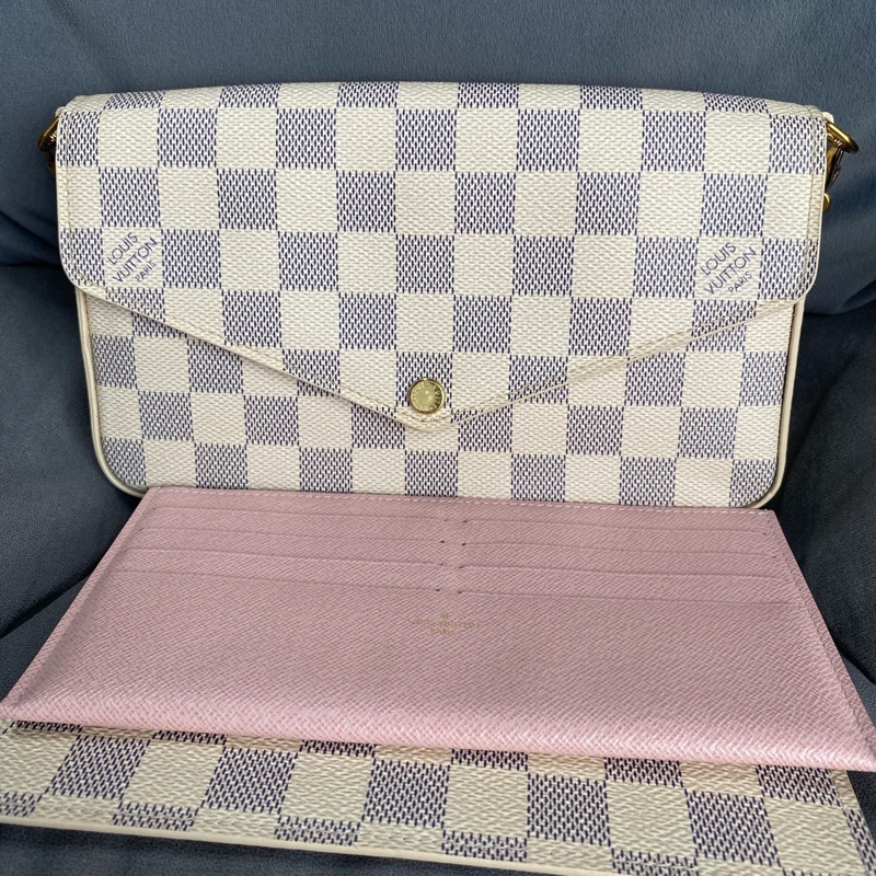 LouisVuitton 路易威登白棋盤格三合一 無附件-0