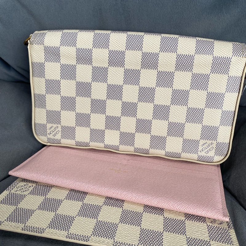 LouisVuitton 路易威登白棋盤格三合一 無附件-1