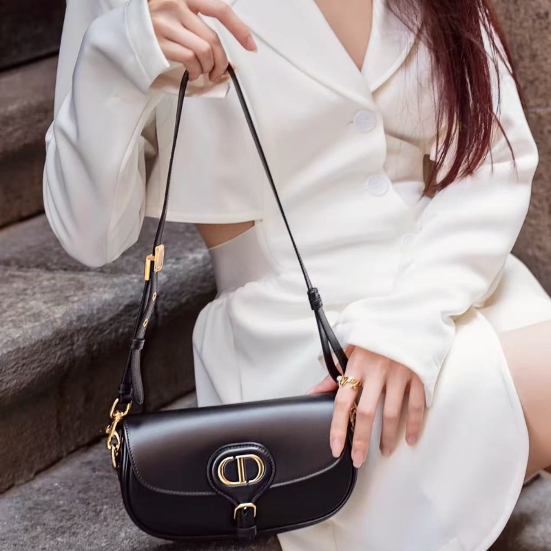 DIOR 黑色Bobby East-West系列新月包20×11×5cm 98新配件塵袋保卡-0