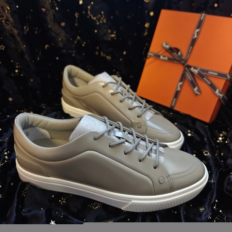 Hermes男鞋休閒鞋愛馬仕Irwin灰色42碼板鞋 42