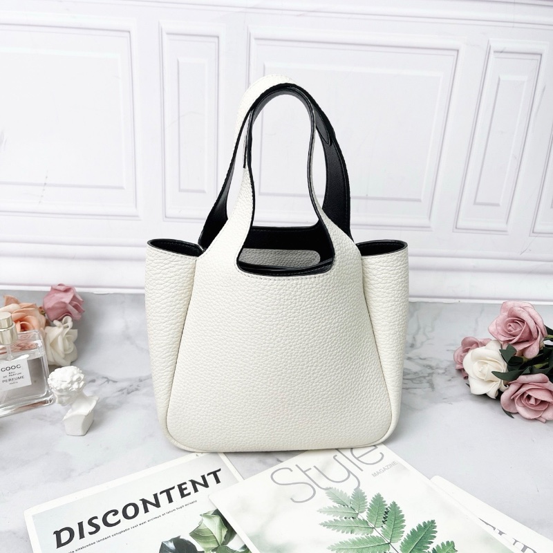 Prada 白色mini菜籃子托特手提包18×15×8.5cm 98新配件塵袋購證-7