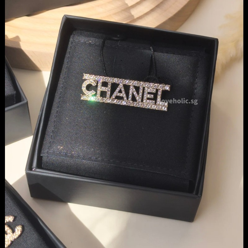 CHANEL 香奈兒 水鑽字母胸針-2
