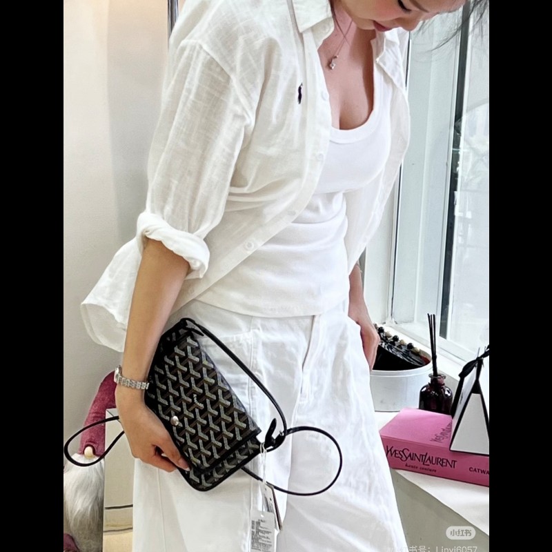 Goyard Plumet Pocket Wallet 經典黑配棕 信封包-1