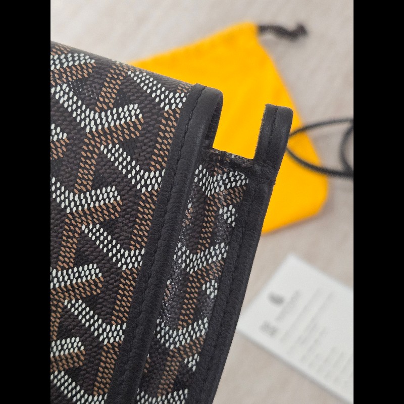 Goyard Plumet Pocket Wallet 經典黑配棕 信封包-22