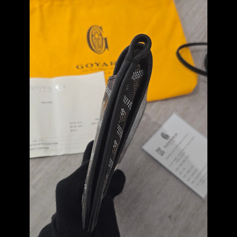 Goyard Plumet Pocket Wallet 經典黑配棕 信封包-23