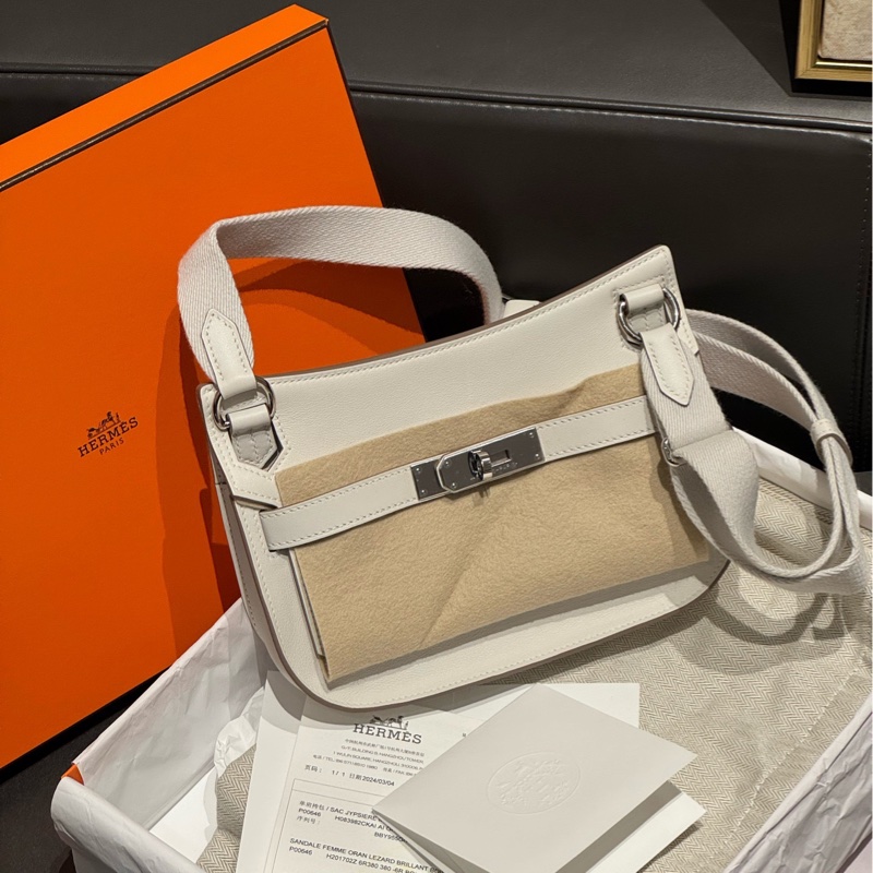 Hermes 愛馬仕 吉普賽 Jypsiere mini 淺灰色b刻 銀扣-0
