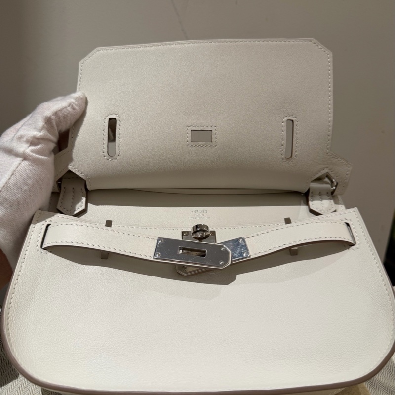 Hermes 愛馬仕 吉普賽 Jypsiere mini 淺灰色b刻 銀扣-13